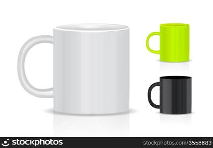 Cup illustration set isolated on white background
