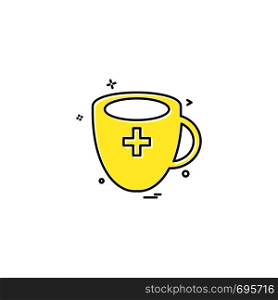 cup milk medicine icon vector design