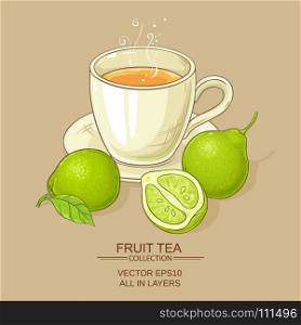 cup of bergamot tea. cup of bergamot tea on color background