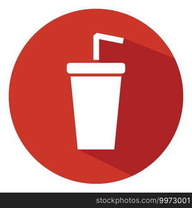 Cup of beverage, illustration, vector on white background.