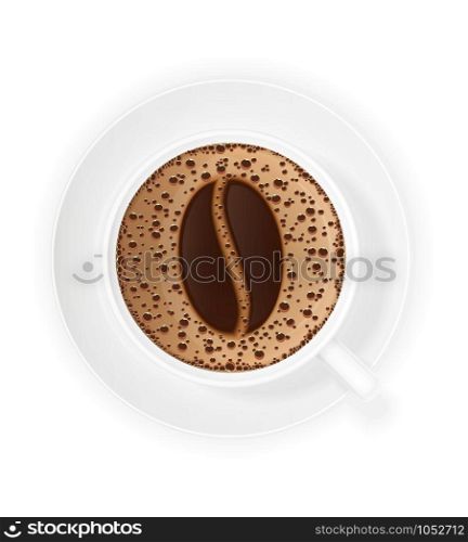 cup of coffee crema and symbol beans vector illustration isolated on white background