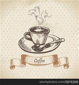 Cup of coffee. Hand drawn illustration