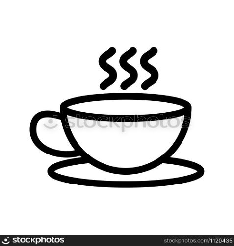 cup of coffee icon vector. A thin line sign. Isolated contour symbol illustration. cup of coffee icon vector. Isolated contour symbol illustration