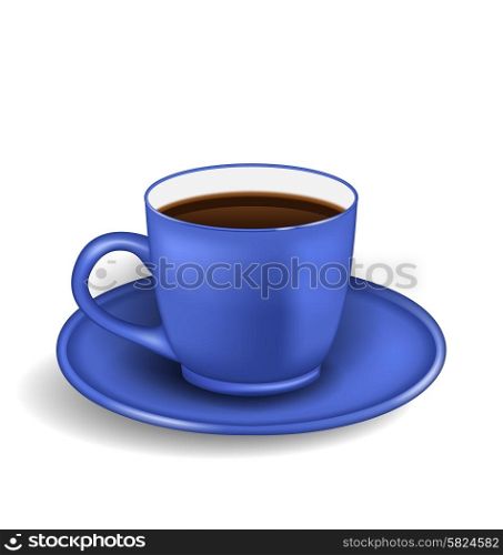Cup of coffee. Illustration Photo Realistic Cup of Coffee Isolated on White Background - Vector