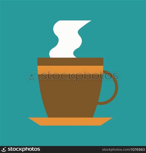 Cup of coffee, illustration, vector on white background.