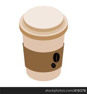 Cup of coffee isometric 3d icon isolated on a white background. Cup of coffee isometric 3d icon