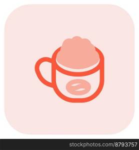 Cup of coffee latte light vector icon