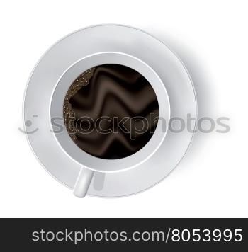 Cup of coffee on the white. Vector