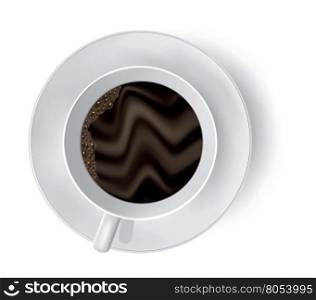 Cup of coffee on the white. Vector
