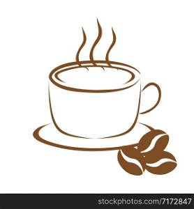 Cup of coffee on white background vector. Cup of coffee on white background