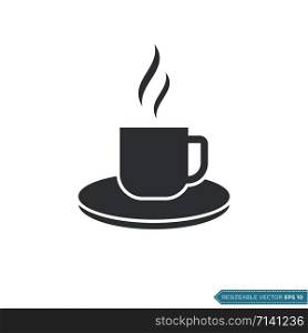Cup of Coffee or Tea Icon Vector Template Illustration Design