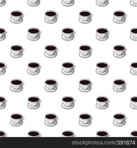 Cup of coffee pattern. Cartoon illustration of cup of coffee vector pattern for web. Cup of coffee pattern, cartoon style