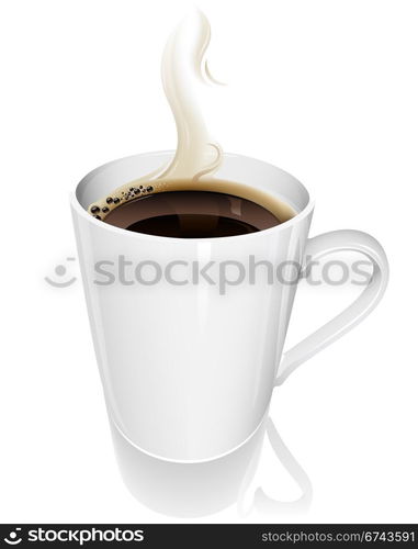 Cup of coffee. Vector illustration of a steaming hot cup of coffee