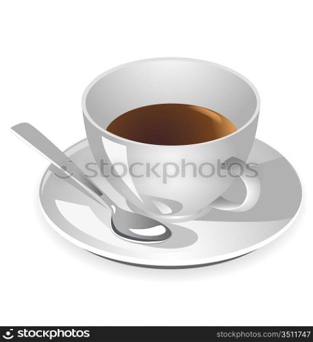 cup of coffee with a dish and spoon