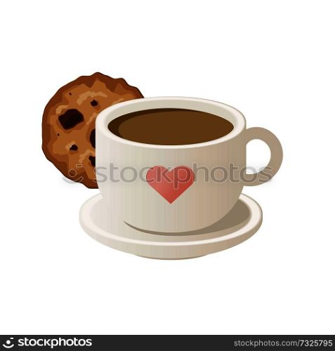 Cup of coffee with cookies. Vector illustration. Eps 10