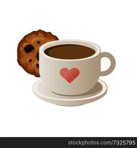 Cup of coffee with cookies. Vector illustration. Eps 10