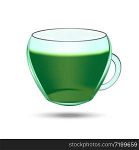Cup of green tea. Realistic vector object illustration on the white background. Cup of green tea. Realistic vector object