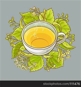 cup of linden tea. cup of linden tea on color background