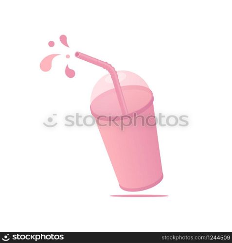 Cup of smoothie with drops levitation