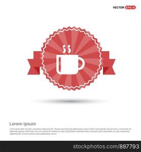 Cup of Tea Icon - Red Ribbon banner