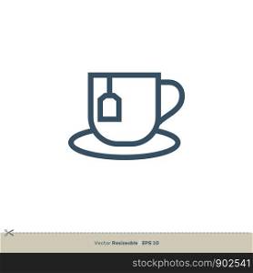 Cup of Tea Icon Vector Logo Template Illustration Design. Vector EPS 10.