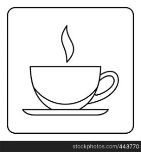 Cup of tea or coffee icon in outline style isolated vector illustration. Cup of tea or coffee icon outline