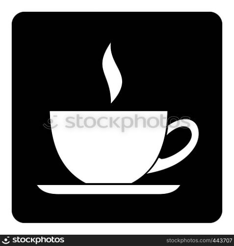 Cup of tea or coffee icon in simple style isolated vector illustration. Cup of tea or coffee icon simple