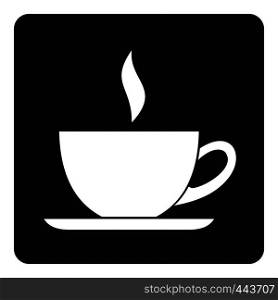 Cup of tea or coffee icon in simple style isolated vector illustration. Cup of tea or coffee icon simple