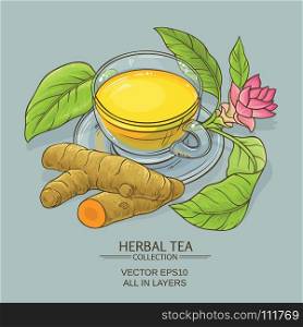 cup of turmeric tea. cup of turmeric tea on color background