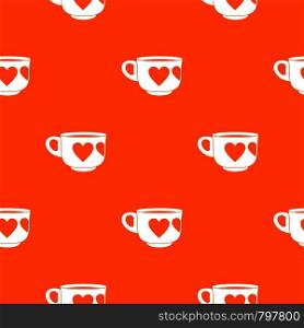 Cup pattern repeat seamless in orange color for any design. Vector geometric illustration. Cup pattern seamless
