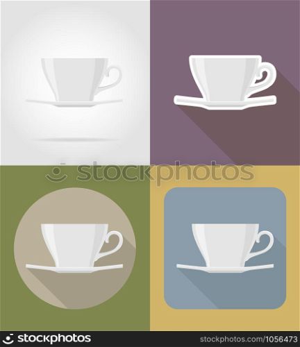 cup saucer objects and equipment for the food vector illustration isolated on background