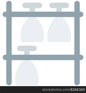 Cup shelf or holder for kitchenware.