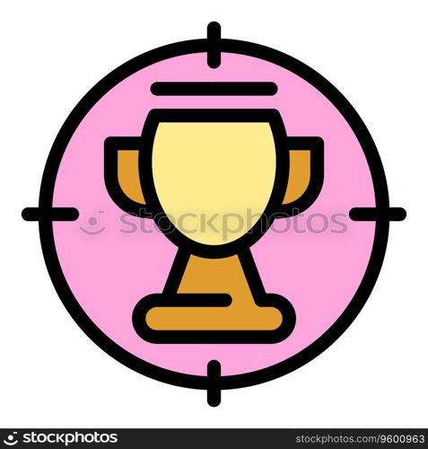 Cup target icon outline vector. Comfort zone. Start escape color flat. Cup target icon vector flat