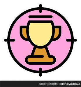 Cup target icon outline vector. Comfort zone. Start escape color flat. Cup target icon vector flat