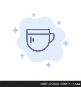 Cup, Tea, Coffee, Basic Blue Icon on Abstract Cloud Background