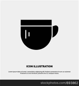 Cup, Tea, Coffee, Basic solid Glyph Icon vector