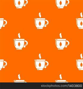 Cup tea pattern vector orange for any web design best. Cup tea pattern vector orange