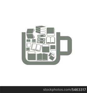 Cup the filled book. A vector illustration