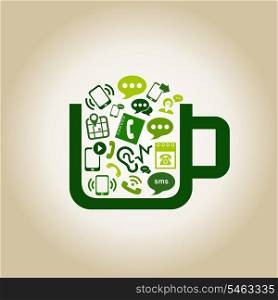 Cup the filled communication. A vector illustration