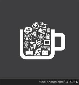 Cup the filled industry. A vector illustration