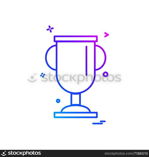 cup trophy award icon design vector