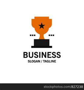 Cup, Trophy, Prize, Achievement Business Logo Template. Flat Color