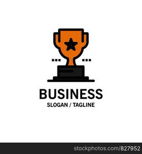 Cup, Trophy, Prize, Achievement Business Logo Template. Flat Color