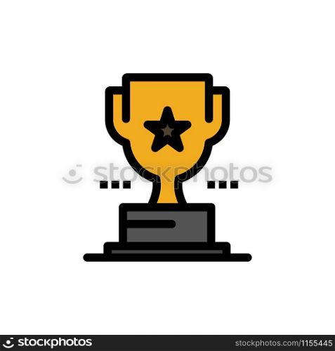 Cup, Trophy, Prize, Achievement Flat Color Icon. Vector icon banner Template