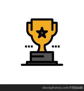 Cup, Trophy, Prize, Achievement Flat Color Icon. Vector icon banner Template