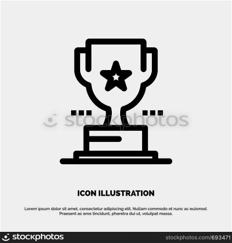 Cup, Trophy, Prize, Achievement Line Icon Vector