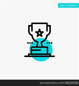 Cup, Trophy, Prize, Achievement turquoise highlight circle point Vector icon