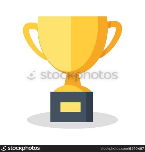 Cup vector illustration in flat style. Goblet picture for success, victory, reward conceptual banners, web, app, icons, infographics, logotype design. Isolated on white background. . Cup Vector Illustration in Flat Design. . Cup Vector Illustration in Flat Design.