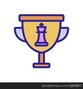 Cup winner chess icon vector. Cup winner chess sign. color isolated symbol illustration. Cup winner chess icon vector outline illustration