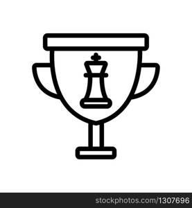 Cup winner chess icon vector. Cup winner chess sign. isolated contour symbol illustration. Cup winner chess icon vector outline illustration